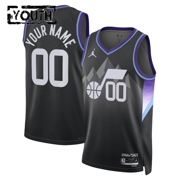 Utah Jazz Trikot Benutzerdefinierte Jordan 2025-26 Statement Edition Schwarz Swingman - Kinder Utah Jazz Trikot Benutzerdefinierte Jordan 2025-26 Statement Edition Schwarz Swingman - Kinder
